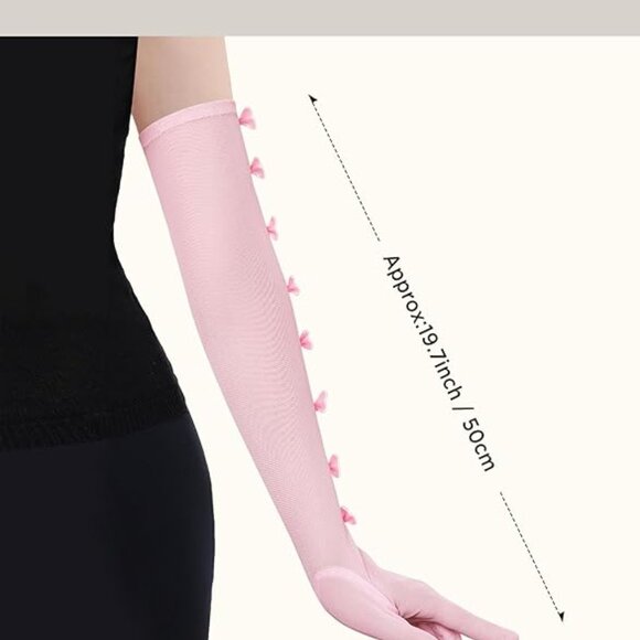 Princess Long Stretchy Bow Gloves - Picture 3 of 6